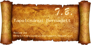 Tapolcsányi Bernadett névjegykártya