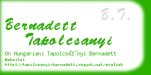 bernadett tapolcsanyi business card